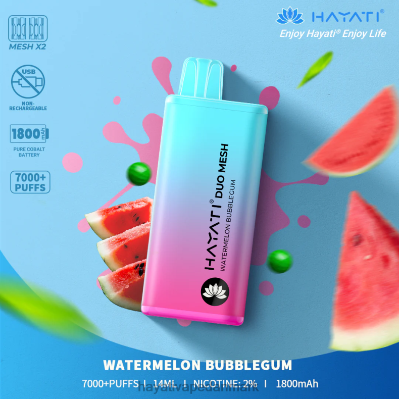 Hayati Flavour List | Hayati Duo Mesh engangs vandmelon tyggegummi TF62V185