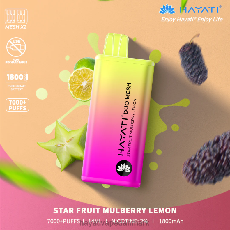 Hayati Store Deutschland | Hayati Duo Mesh engangs stjernefrugt morbær citron TF62V190