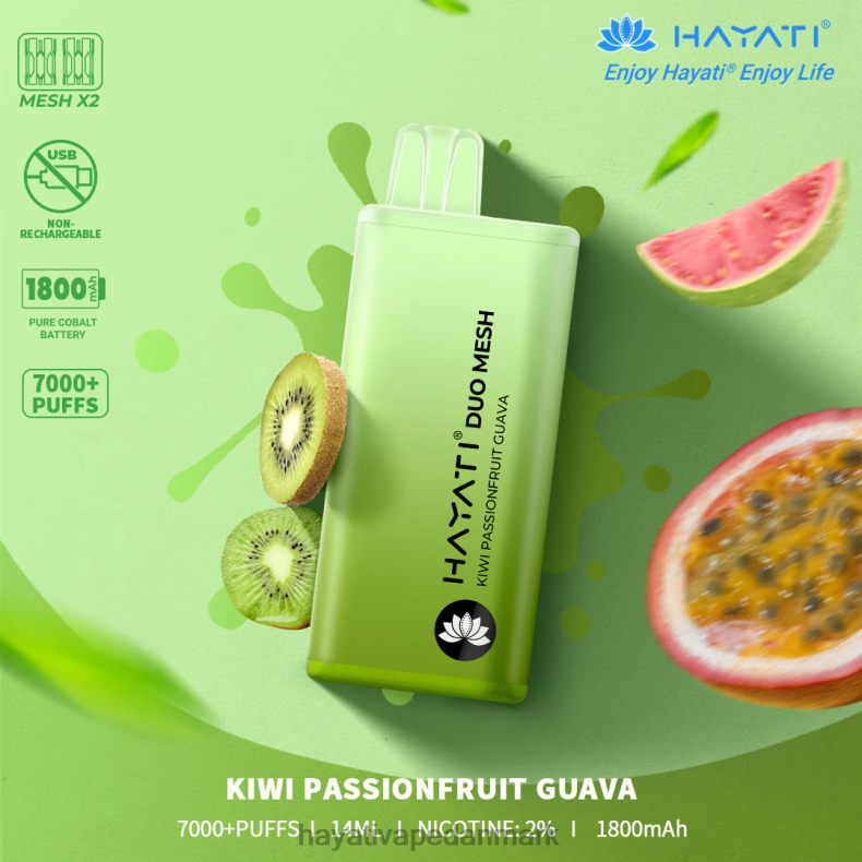 Hayati Vape Deutschland | Hayati Duo Mesh engangs kiwi passionsfrugt guava TF62V173