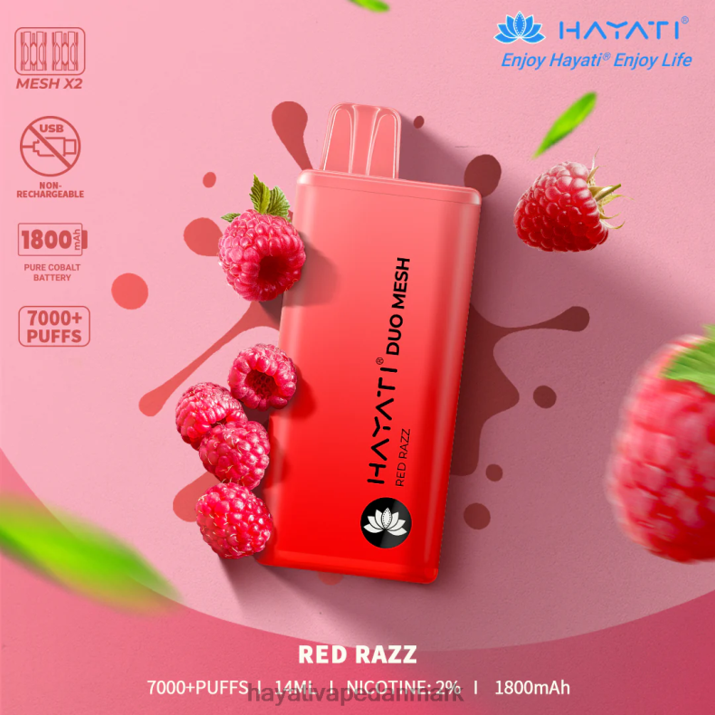 Hayati Vape Near Me | Hayati Duo Mesh engangs rød razz TF62V179