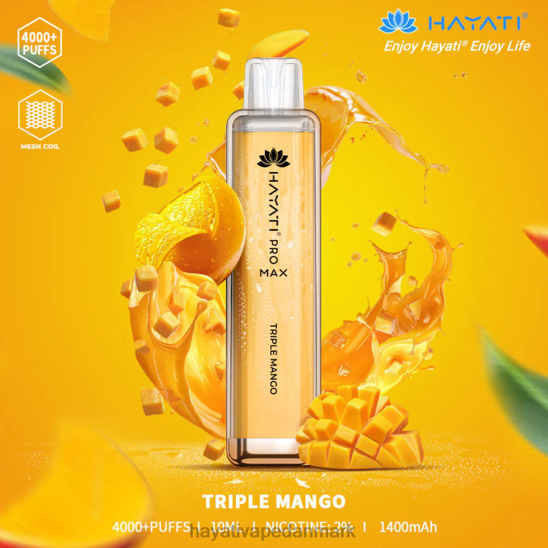 Hayati Flavour List | Hayati Pro Max engangs tredobbelt mango TF62V125