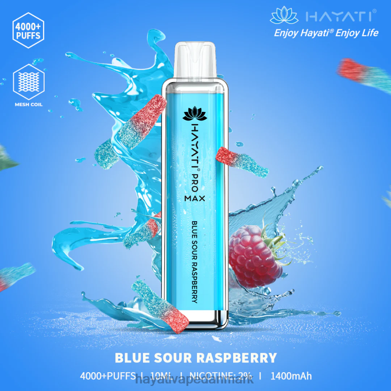Hayati Flavour Vapes | Hayati Pro Max engangs blå sur hindbær TF62V96