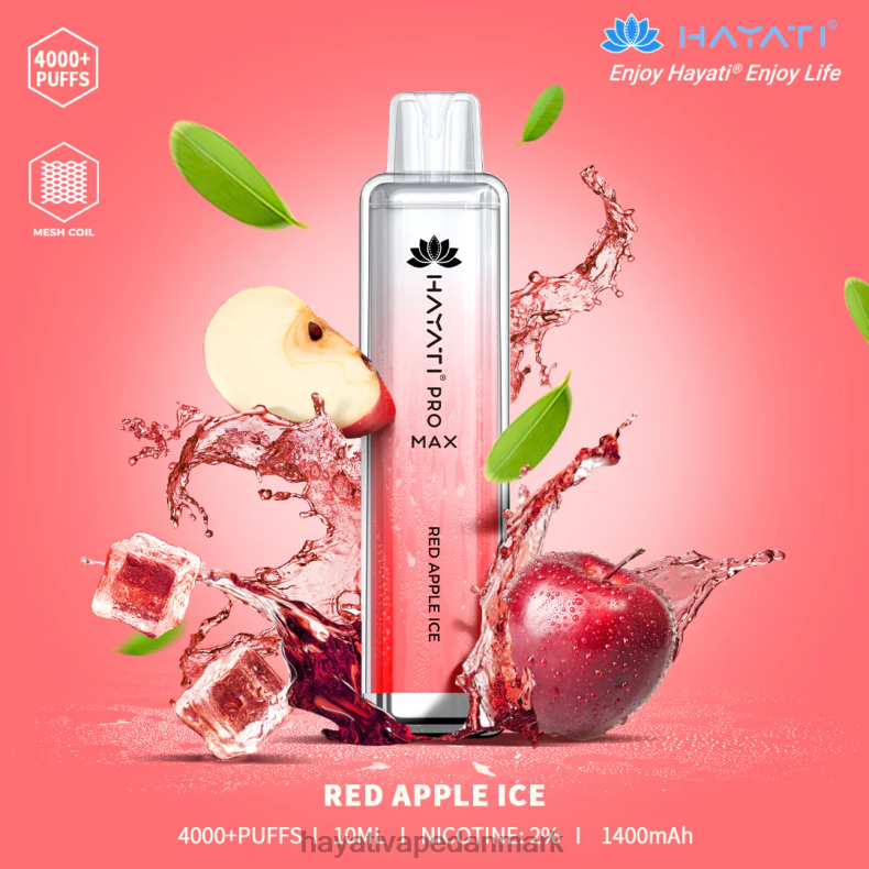Hayati Flavour Vapes | Hayati Pro Max engangs rød æbleis TF62V116