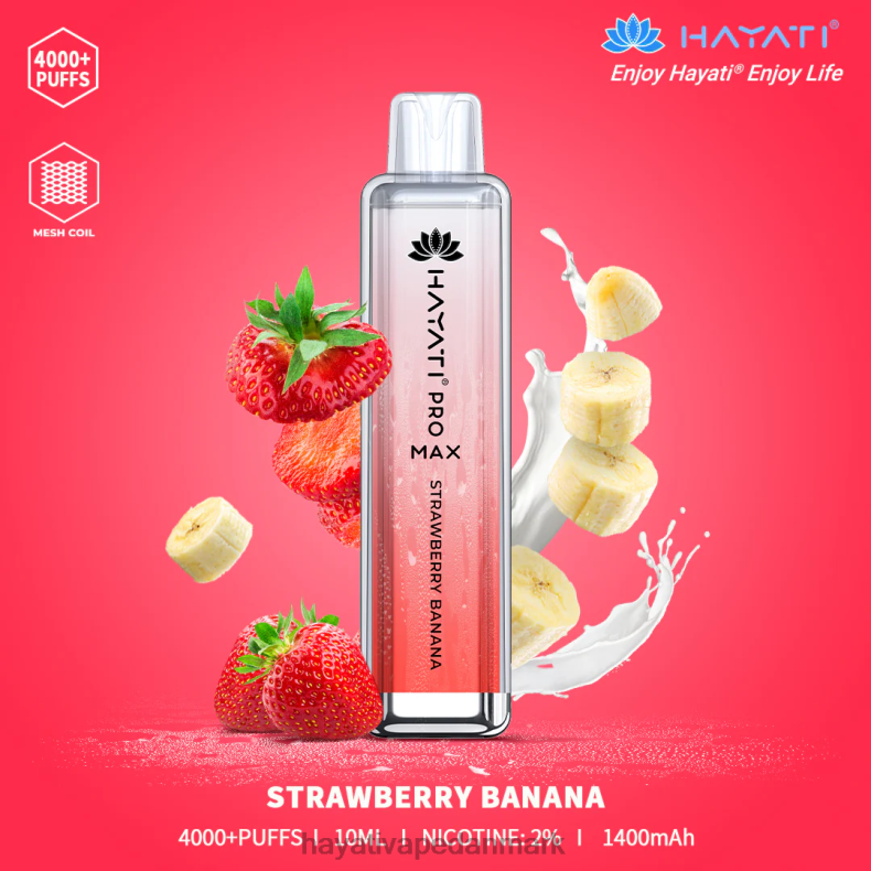 Hayati Vape Near Me | Hayati Pro Max engangs jordbær banan TF62V139