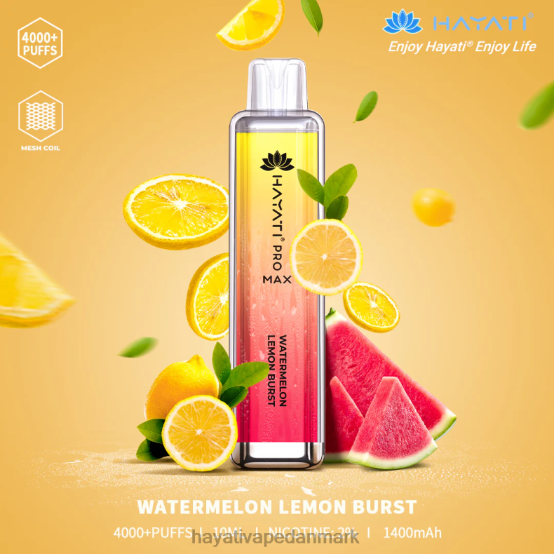 Hayati Vape Review | Hayati Pro Max engangs vandmelon citronsprængning TF62V128