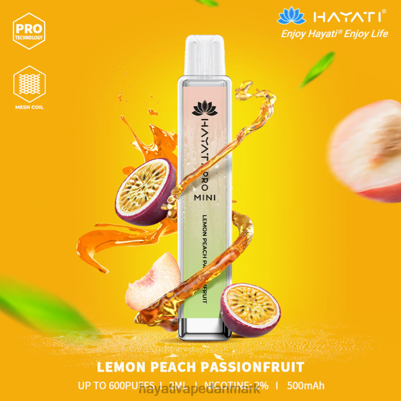 Hayati Vape Review | Hayati Pro Mini engangs citron fersken passionsfrugt TF62V28