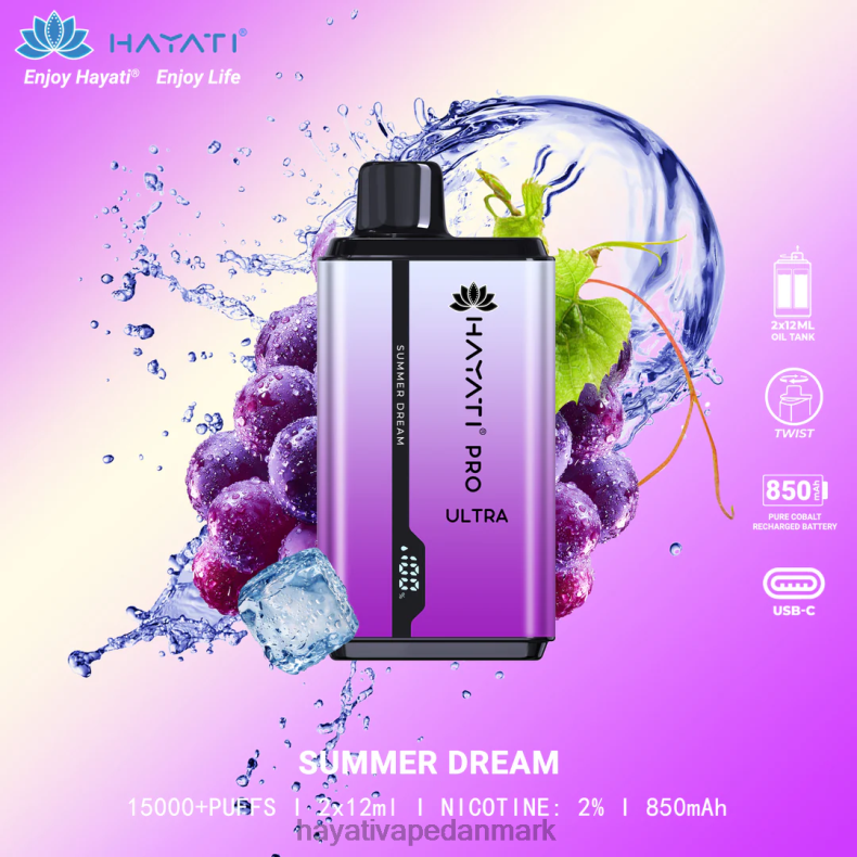 Hayati Berlin | Hayati Pro Ultra engangs 15000 pust sommer drøm TF62V212