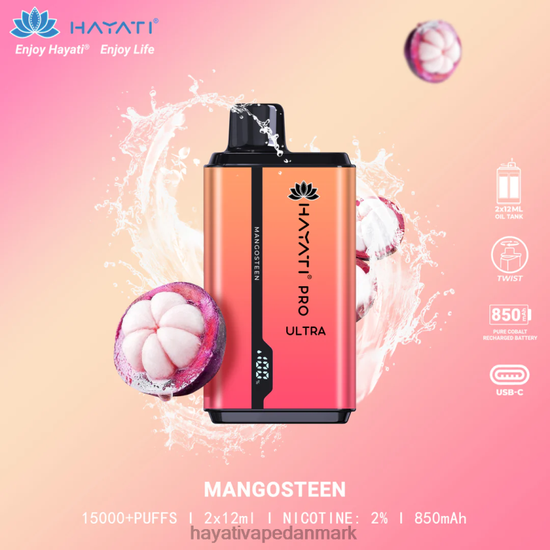 Hayati Flavour List | Hayati Pro Ultra engangs 15000 pust mangostan TF62V205