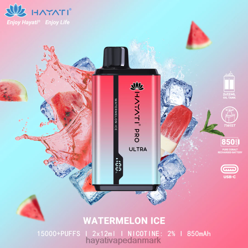 Hayati Flavours Deutschland | Hayati Pro Ultra engangs 15000 pust vandmelon is TF62V214