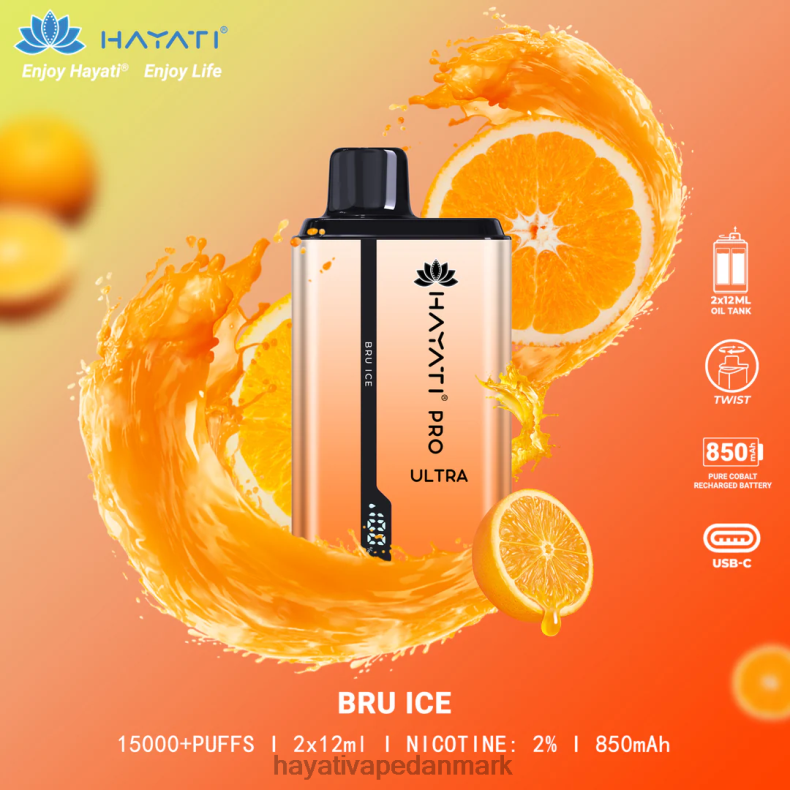 Hayati Vape Review | Hayati Pro Ultra engangs 15000 pust bru is TF62V198