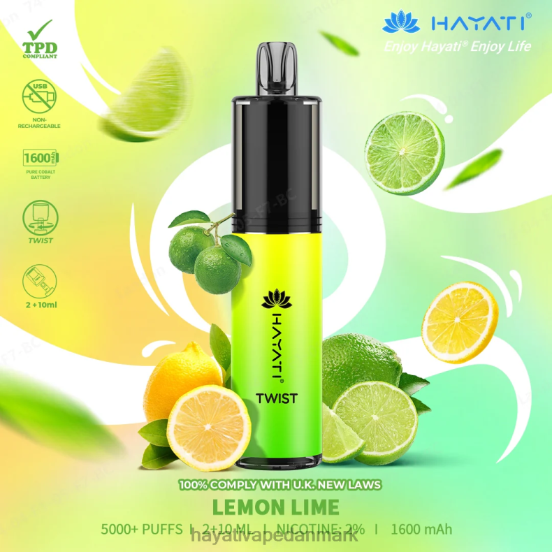 Hayati Flavour List | Hayati Twist engangs citron lime TF62V75