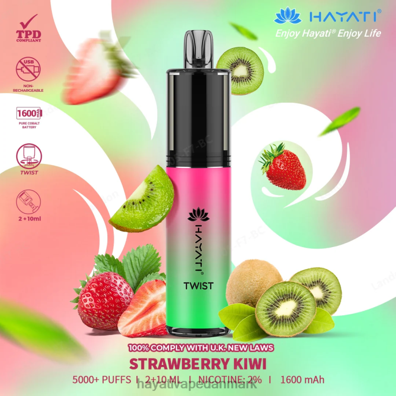 Hayati Vape Deutschland | Hayati Twist engangs jordbær kiwi TF62V83