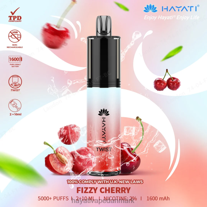 Hayati Vape Near Me | Hayati Twist engangs brusende kirsebær TF62V69