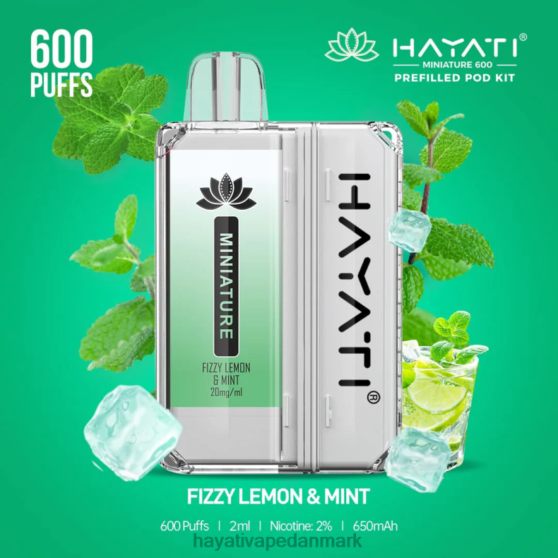 Hayati Vape Deutschland | Hayati Miniature 600 pod sæt brusende citron og mynte TF62V33