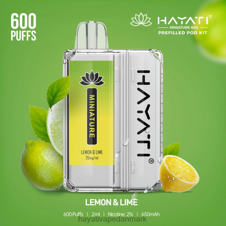 Hayati Vape Near Me | Hayati Miniature 600 pod sæt citron & lime TF62V39