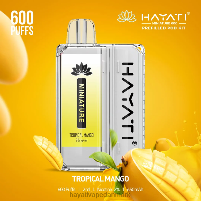 Hayati Vape Near Me | Hayati Miniature 600 pod sæt tropisk mango TF62V49