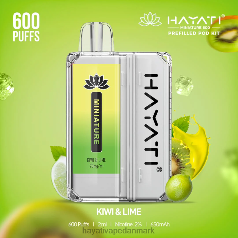 Hayati Vape Review | Hayati Miniature 600 pod sæt kiwi og lime TF62V38