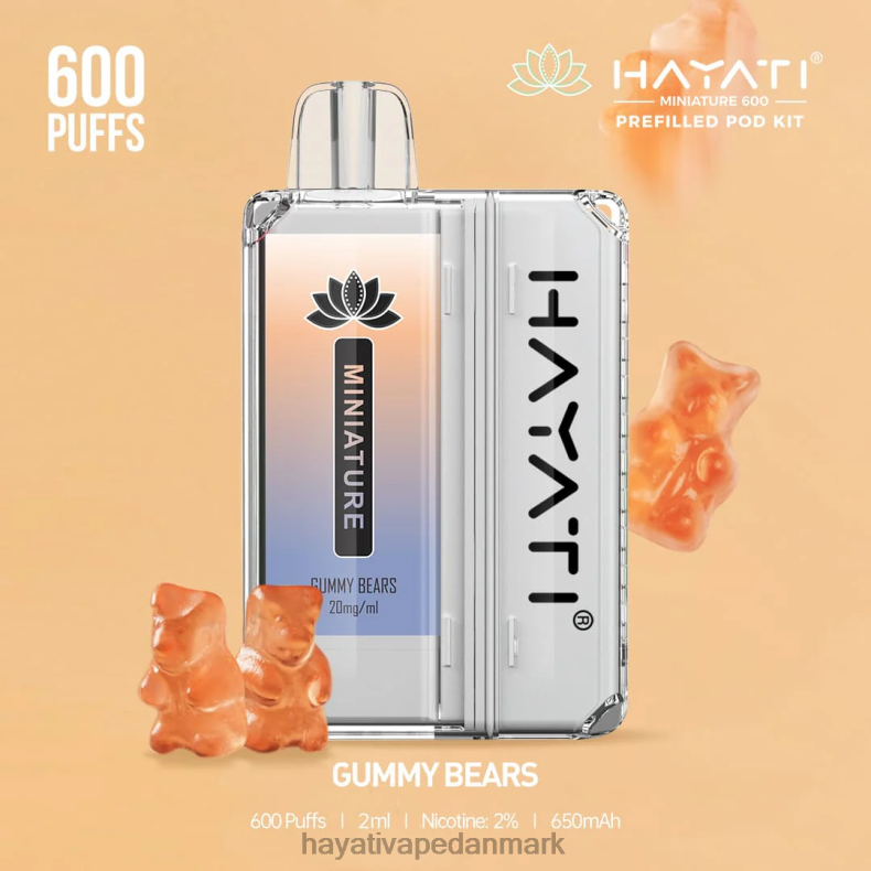 Hayati Vape Shop | Hayati Miniature 600 pod sæt vingummibamser TF62V37