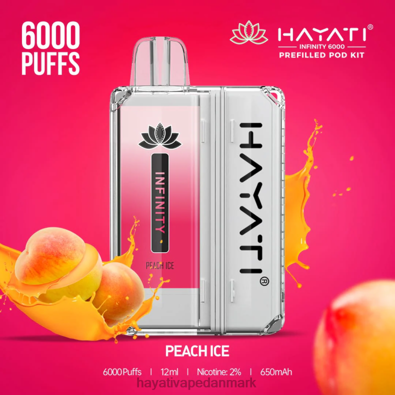 Hayati Flavour List | Hayati Infinity 6000 pod-sæt fersken is TF62V155