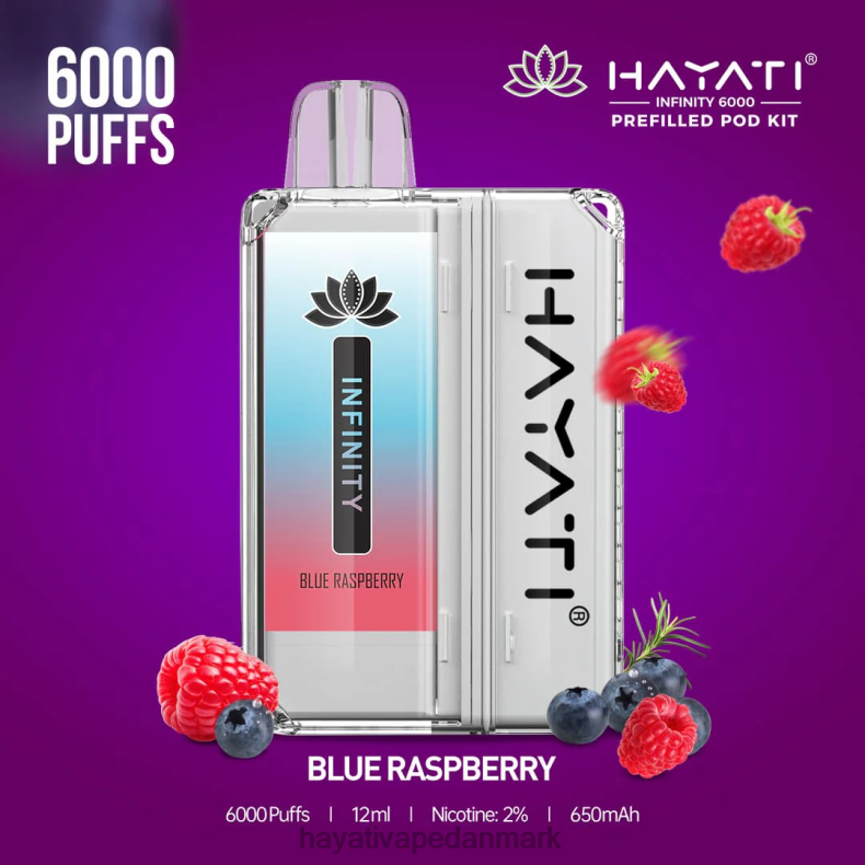 Hayati Flavours Deutschland | Hayati Infinity 6000 pod-sæt blå hindbær TF62V144