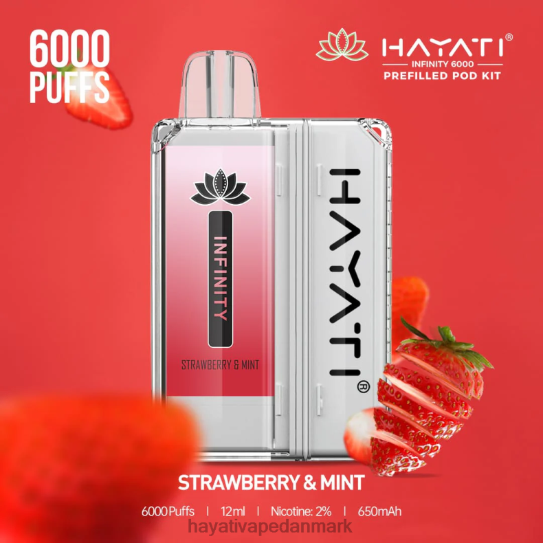 Hayati Store Deutschland | Hayati Infinity 6000 pod-sæt jordbær og mynte TF62V160