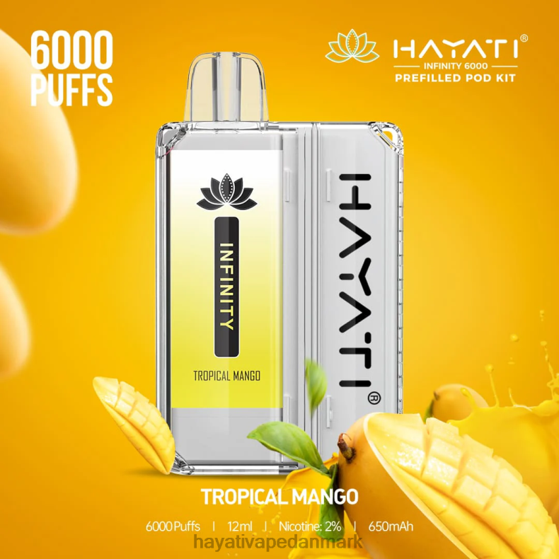 Hayati Vape Deutschland | Hayati Infinity 6000 pod-sæt tropisk mango TF62V163