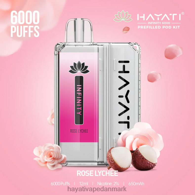 Hayati Vape Review | Hayati Infinity 6000 pod-sæt rose litchi TF62V158