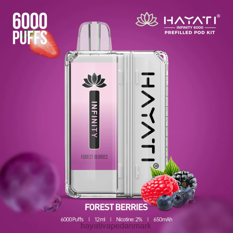 Hayati Vape Review | Hayati Infinity 6000 pod-sæt skovbær TF62V148