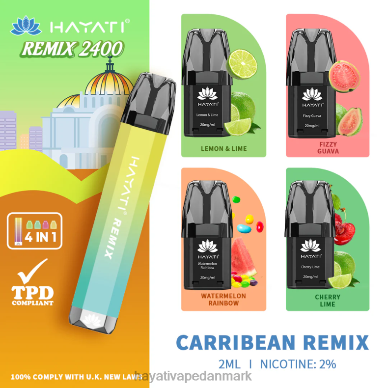 Hayati Berlin | Hayati Remix præfyldt pod system 2400 pust caribisk remix TF62V52